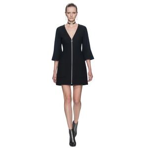 ALEXIS Dominique Black Wool Mini  Dress